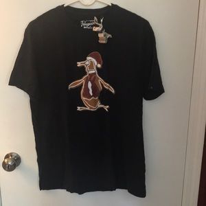 Dark Blue T with decal.